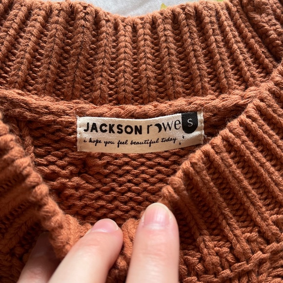Jackson Rowe 100% Cotton Rust Orange Sweater - Picture 2 of 4